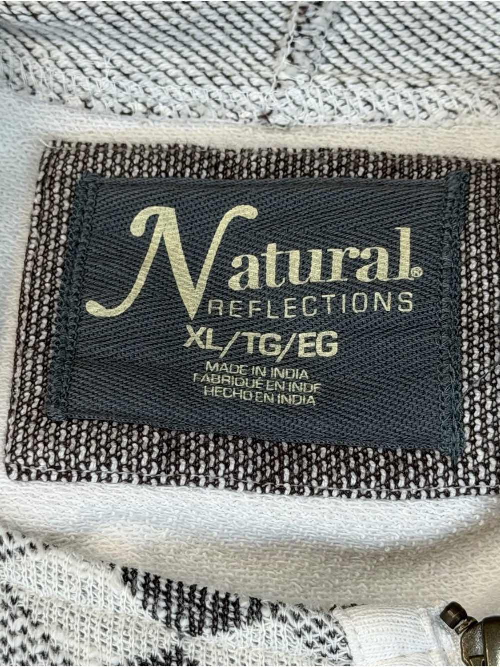 Natural Reflections Gray & White Aztec Zip Hoodie - Picture 3 of 5